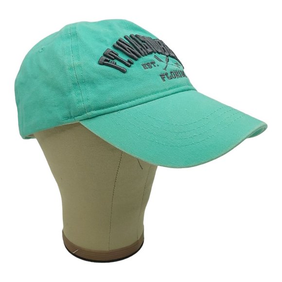 Lucky 7 Ft. Walton Beach 3D Embroidered Distressed Strapback Cap Beach Hat Blue - Picture 2 of 13